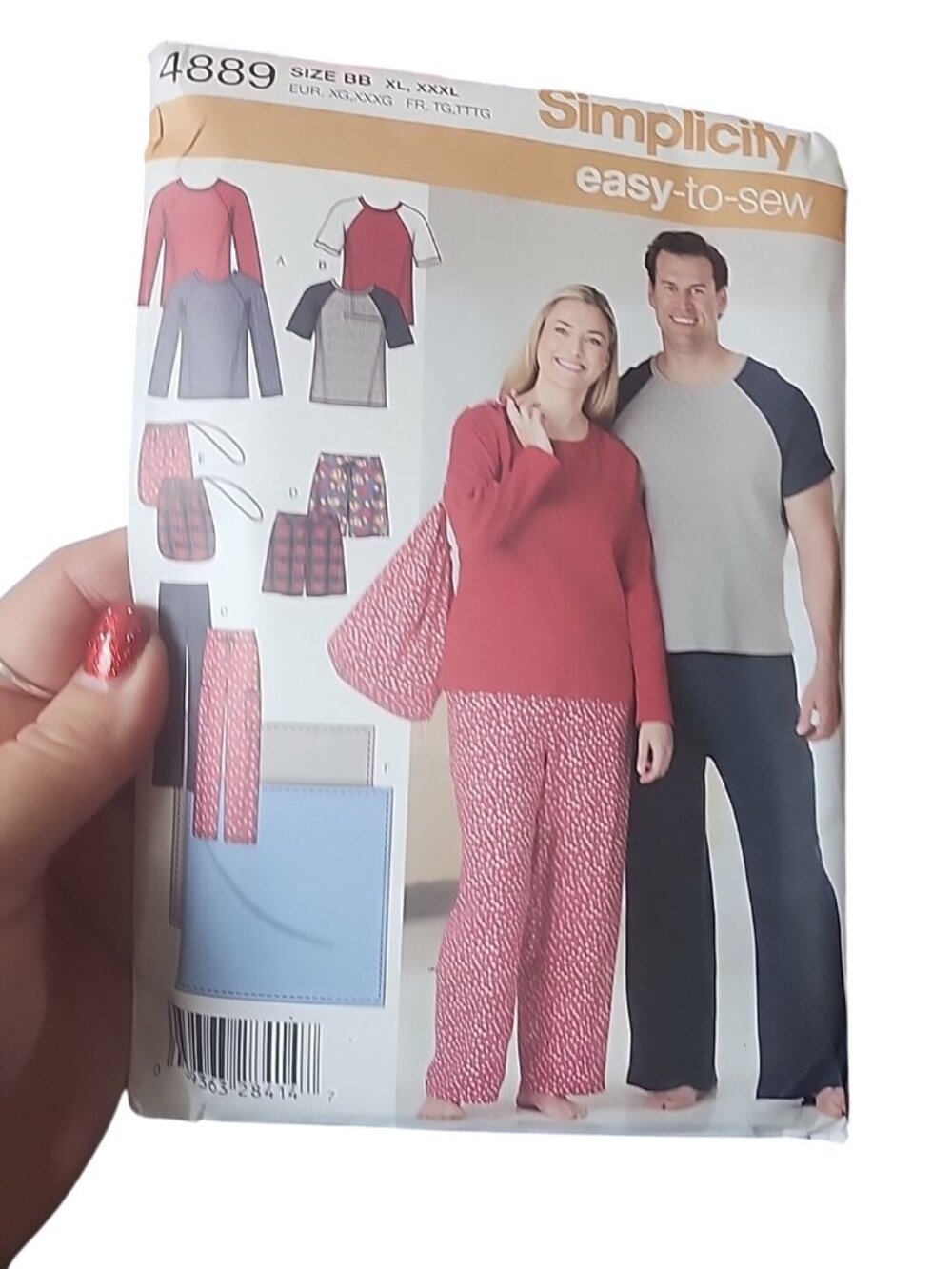 Simplicity 4889 Size BB XL, XXXL Women's & Mens Pants, Shorts, Top, Blanket, Bag